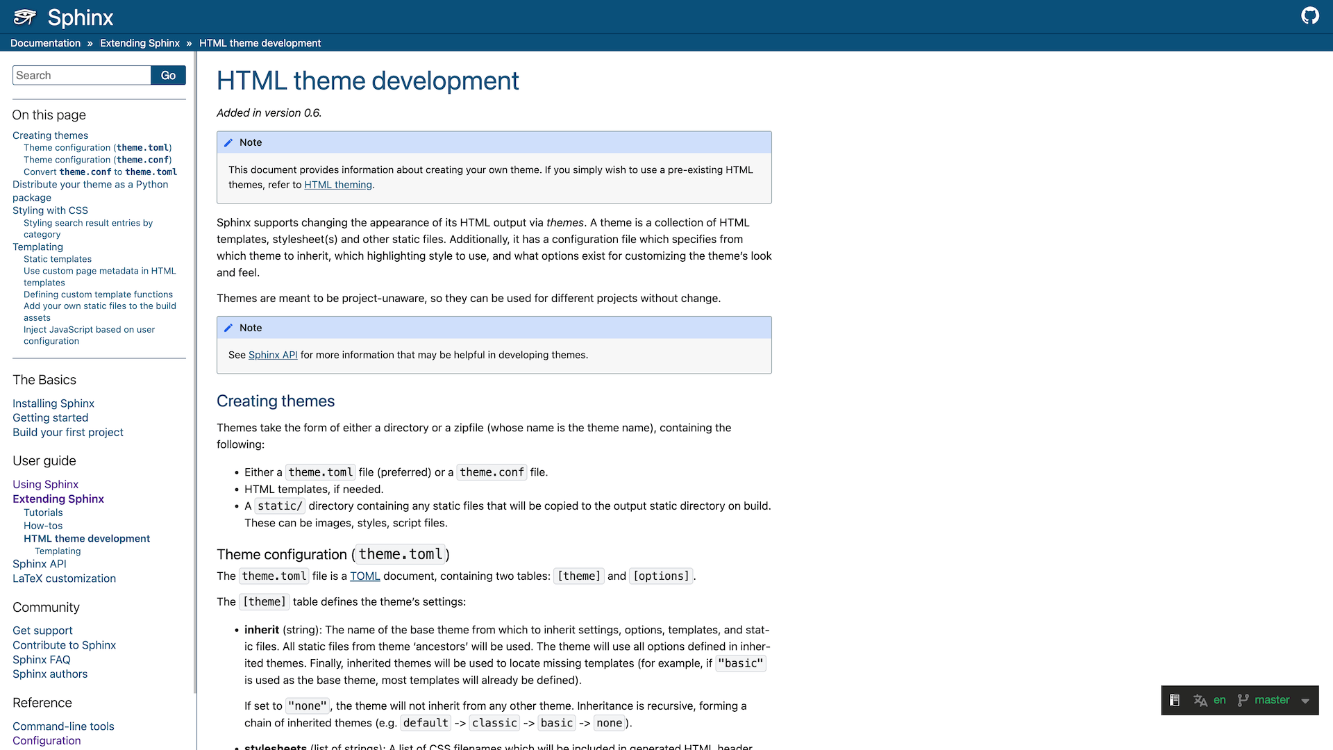 Default Sphinx theme